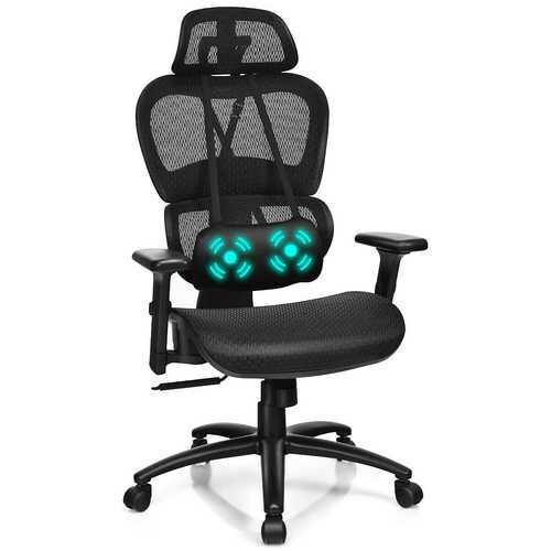 Mesh Office Chair Recliner Adjustable Headrest Massage