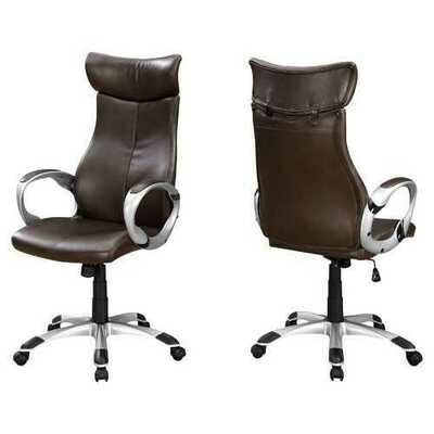 25.2&quot; x 26&quot; x 47.5&quot; Brown, Foam, Metal, Nylon - Office Chair High Back Executive