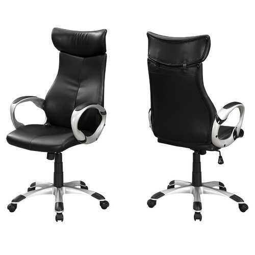 26" x 25.5" x 99" Black, Silver, Foam, Metal - High Back Office Chair