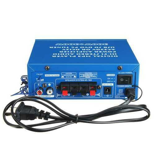 220V/12V 80W 2 Channel Home Power Amplifier Audio Stereo USB bluetooth Hi-Fi Remote Control