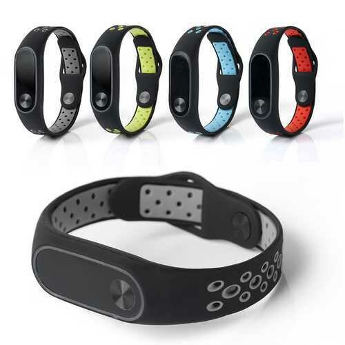 Bakeey Replacement Double Color Silicone Strap Smart Wristband Bracelet for Xiaomi M iband 2