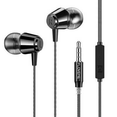 FLOVEME Hifi Earphone 3.5mm Wired Control In-ear Stereo Bass Music Headphone with Mic