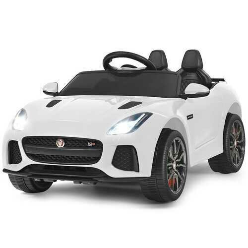 12V Jaguar F-Type SVR Licensed Kids Ride On Car-White