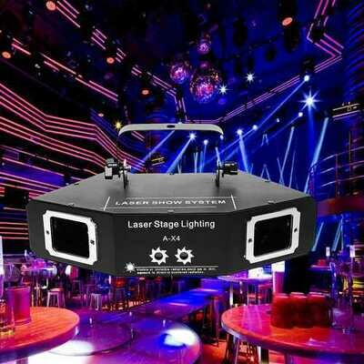 DMX 4 Len RGB Pattern Beam Network Laser Light Home Party DJ KTV Stage Lighting