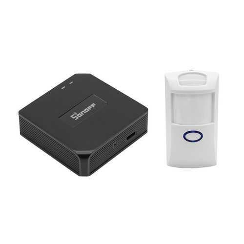 SONOFF RF Bridge WIFI 433 MHz Replacement Smart Home Automation Universal Switch Intelligent Domotica Wi-Fi Remote RF Controller + PIR2 Dual Infrared Motion Sensor