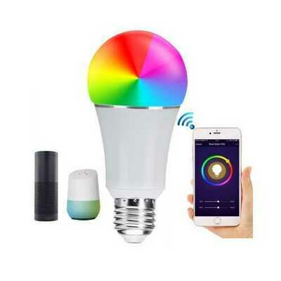 E27 7W SMD5050 600LM RGBW WIFI APP Control LED Smart Light Bulb for Alexa Google Home AC85-265V