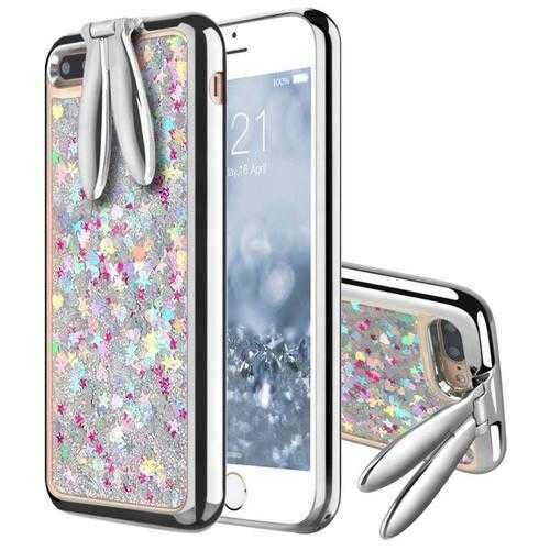 Bakeey?&amp;bdquo;? Rabbit Ears Bracket Glitter Quicksand Dynamic Liquid Plating TPU Case for iPhone 7Plus 5.5&#39;&#39;