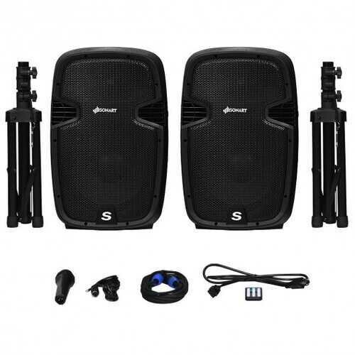 12 Inch Dual 2-Way 1600 W Powered PA Speaker System