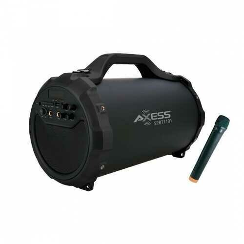 Axess Portable Bluetooth Speaker - Black - 6&quot; Subwoofer MICFMSDUSB