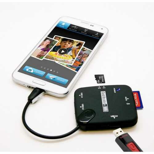 Micro USB to SD TF M2 MS Card Reader OTG Hub for Mobile Phones