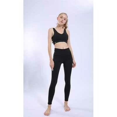 Black Running Sports Fitness Pants Tight Stretch High Waist Breathable Yoga Pants
