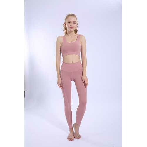 Pink Running Sports Fitness Pants Tight Stretch High Waist Breathable Yoga Pants