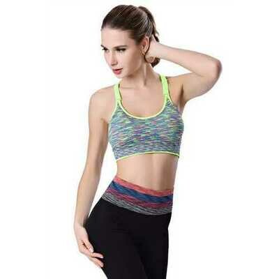 Sexy Sport Bra With Adjustment Strap Fluorescent Green &amp; Gery