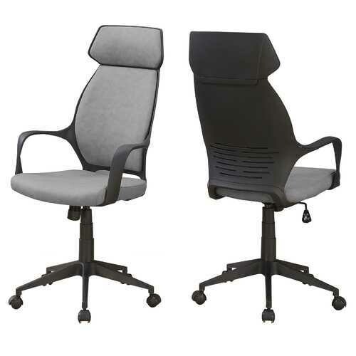 26&quot; x 25&quot; x 96&quot; Grey, Foam, Polypropylene, Microfiber - High Back Office Chair