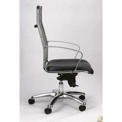 22&quot; x 25.5&quot; x 35.8&quot; Black Leather Chair