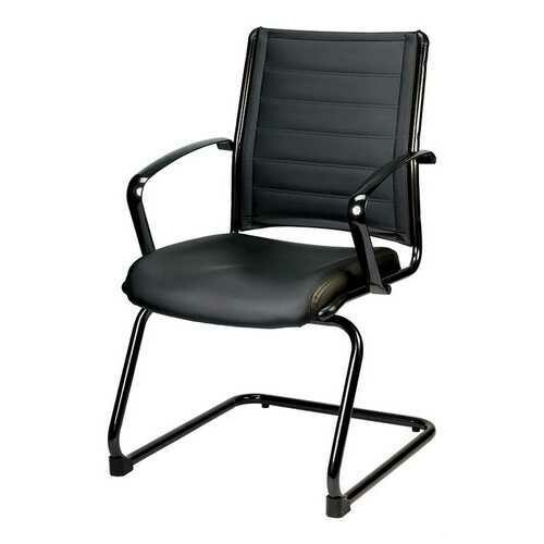 22&quot; x 25.5&quot; x 35.4&quot; Black Leather Guest Chair