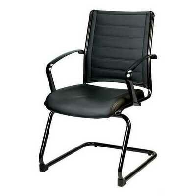 22&quot; x 25.5&quot; x 35.4&quot; Black Leather Guest Chair