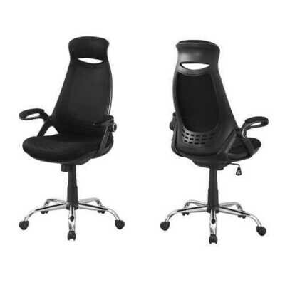 23&#39;.75&quot; x 28&quot; x 93&#39;.75&quot; Black, Foam, Metal - Office Chair With A High Back