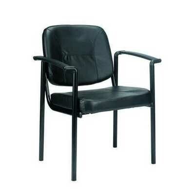 26&quot; x 18.5&quot; x 32.7&quot; Black Vinyl Guest Chair