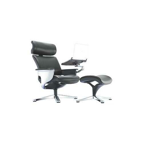 32.5&quot; x 32.3&quot; x 40.75&quot; Black Leather  Chair