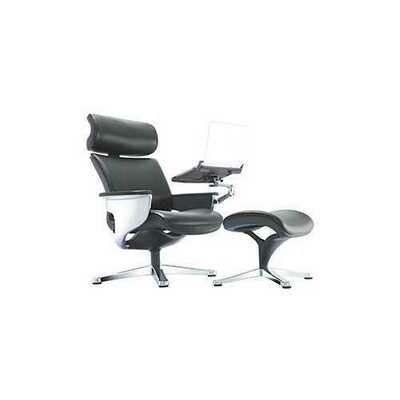 32.5&quot; x 32.3&quot; x 40.75&quot; Black Leather  Chair