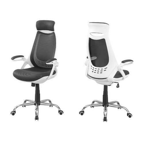 23&#39;.75&quot; x 28&quot; x 93&#39;.75&quot; White, Grey, Foam - Office Chair With A High Back