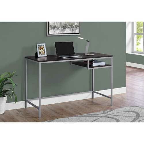 30&quot; MDF and Silver Metal Computer Desk