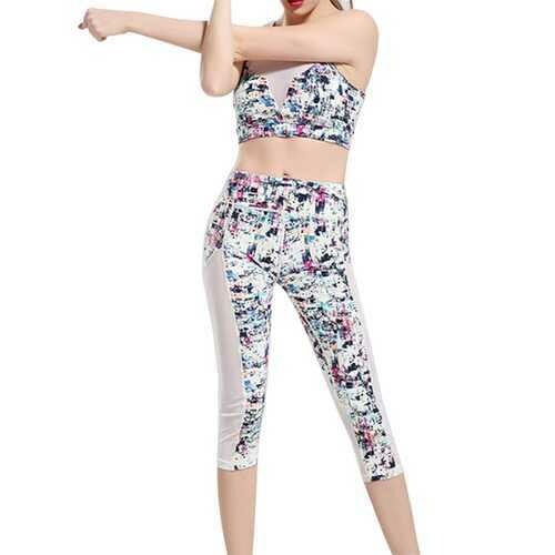 Colorful Printing Yoga Tracksuit Fitness Leggings Sport Suit