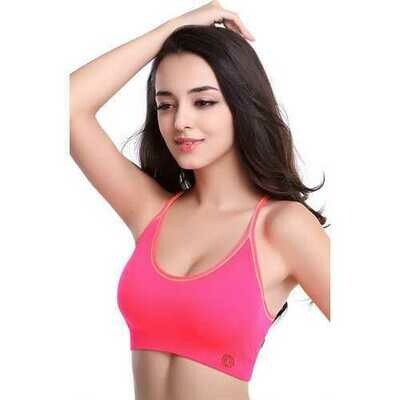 Watermelon Red Jarless Put-Ups Underwired Yoga Bra