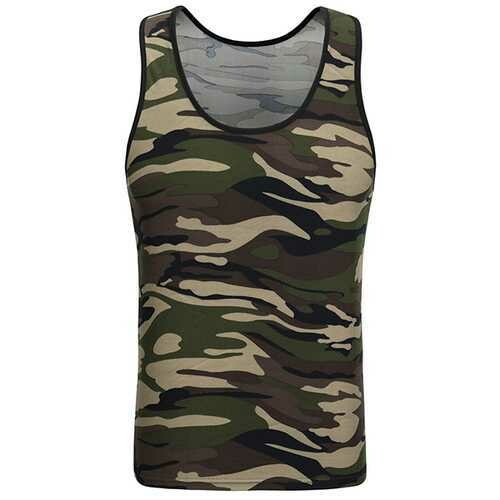 Men&#39;s Camouflage Sleeveless Fitness Vest Casual Training Jogging Sport Tank Tops