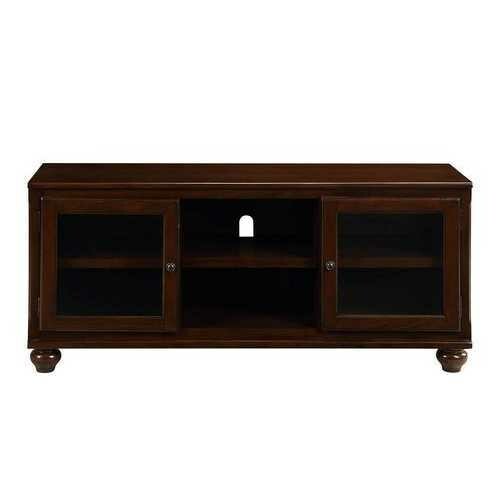 19&quot; X 58&quot; X 26&quot; Walnut Wood Glass (TV Stand) TV Stand