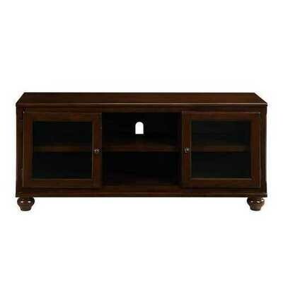 19&quot; X 58&quot; X 26&quot; Walnut Wood Glass (TV Stand) TV Stand
