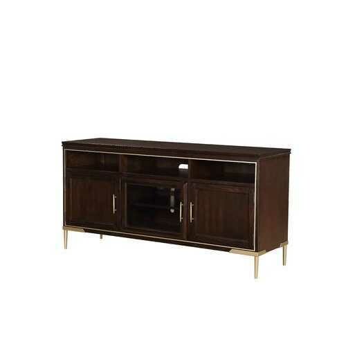 19&quot; X 64&quot; X 32&quot; Cherry Metal Wood TV Stand