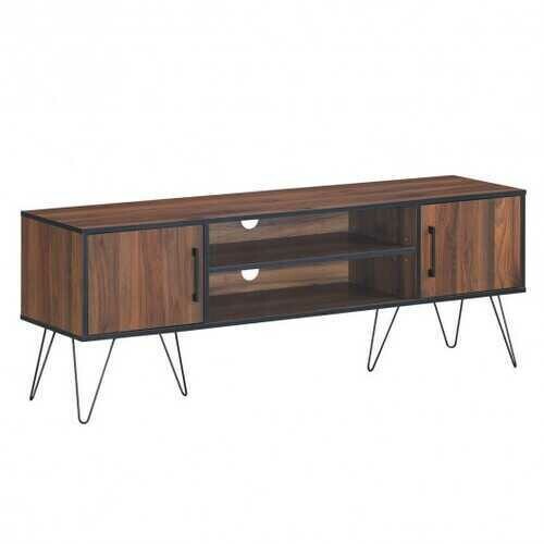 60 Inch TV Stand Media Center Storage Cabinet with Metal Leg