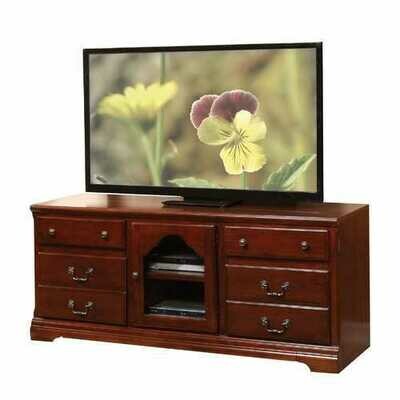 19&quot; X 58&quot; X 26&quot; Cherry Wood Glass TV Stand