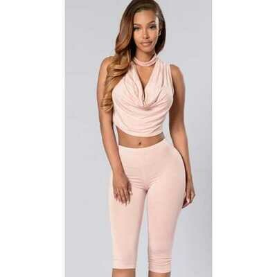 Fashion Ruffle Solid Color Woman Suit Pink