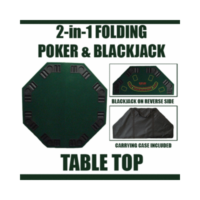 48&quot; Green Octagon Folding Poker and Blackjack Table Top