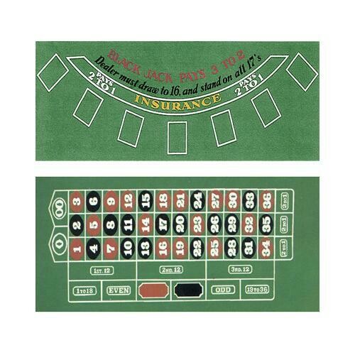 Blackjack and Roulette Table Felt