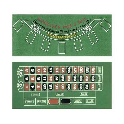 Blackjack and Roulette Table Felt