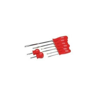 SCREWDRIVER SET PHILLIPS &amp; SLOTTED 8PC RED
