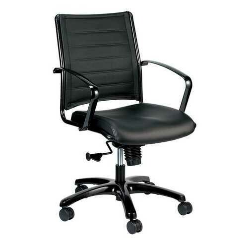 22&quot; x 25.5&quot; x 41.5&quot; Black Leather Chair
