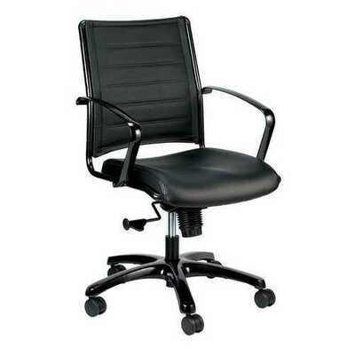 22&quot; x 25.5&quot; x 41.5&quot; Black Leather Chair