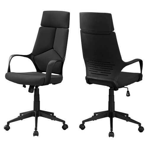 24.5&quot; x 25&quot; x 95.5&quot; Black Foam Metal Nylon  High Back Office Chair