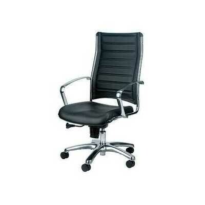 22.37&quot; x 25.5&quot; x 41.5&quot; Black Leather Chair