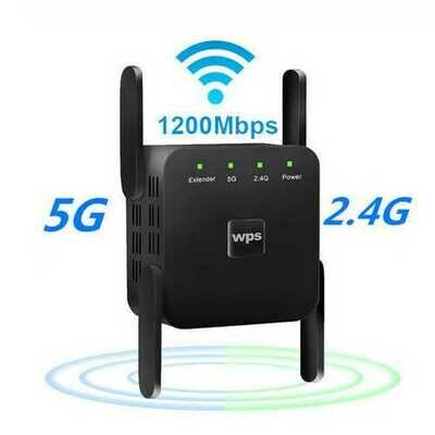 WiFi Amplifier 5G 1200Mbps  WiFi Router 2 External Antenna Wifi Range Amplifier Wifi 1200Mbps black US regulations
