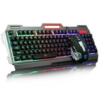 104 Keys USB Wired Backlit Mechanical Hand-feel Gaming Keyboard Mouse Mouse Pad Set