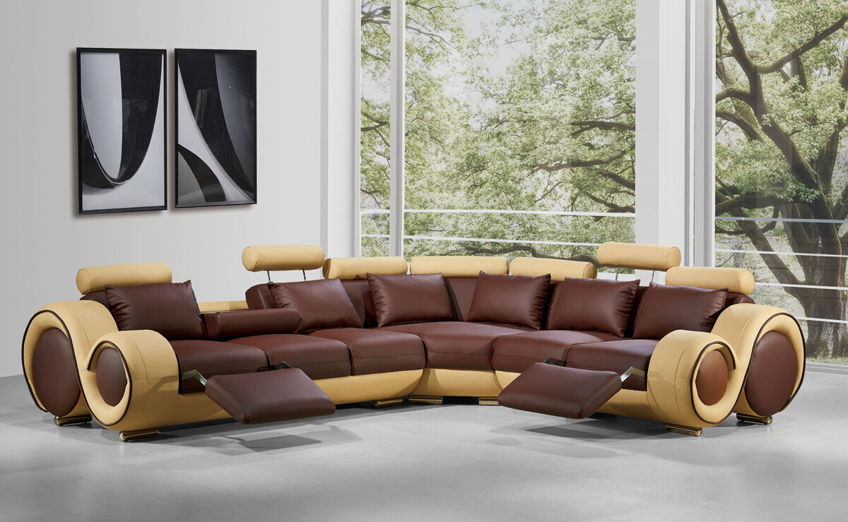 31&quot; Bonded Leather and Wood Sectional Sofa