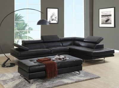 124&quot; X 94&quot; X 36&quot; Black Sectional RAF