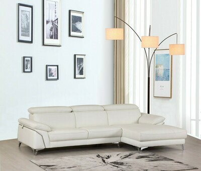 181&#39;&#39; X 41&#39;&#39; X 39&#39;&#39; Modern White Leather Sectional
