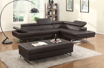 124&quot; X 94&quot; X 36&quot; Brown Sectional RAF